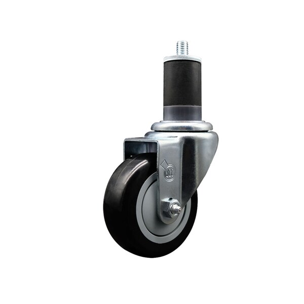 Service Caster 3.5'' SS Black Poly Wheel Swivel 1-5/8'' Expanding Stem Caster SCC-SSEX20S3514-PPUB-BLK-158 - main
